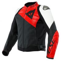 Dainese SPORTIVA sportovní kožená bunda červená/bílá vel.52